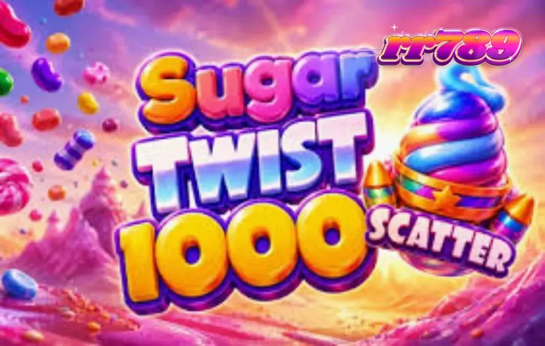 Tampilan visual permainan slot Sugar Twist 1000 dengan tema permen warna-warni.